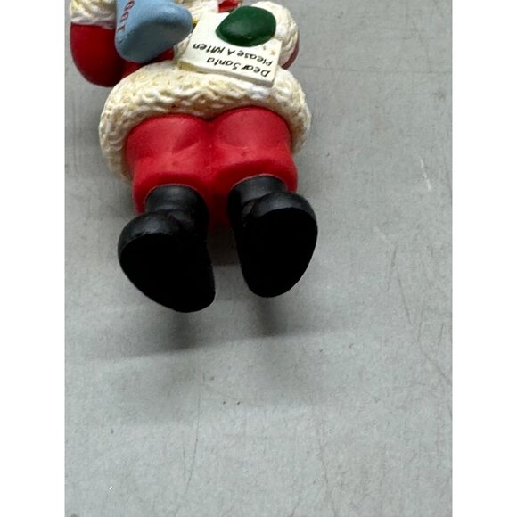 Vintage 1996 Santa Claus Christmas Ornament Holding Blue Stocking & Letter - Picture 4 of 8